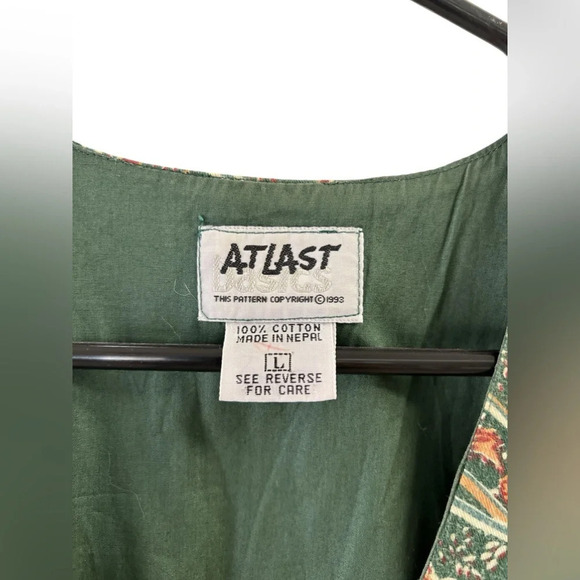Vintage Atlast cotton green paisley vest - Picture 2 of 4